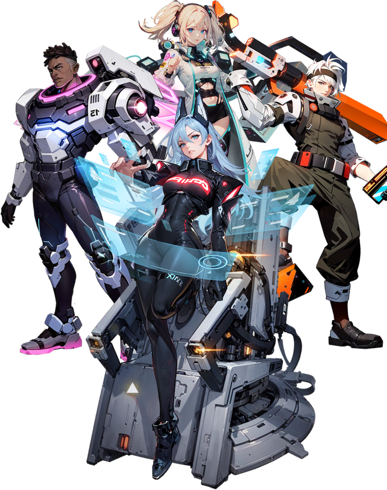 Playable fighter roster splash art